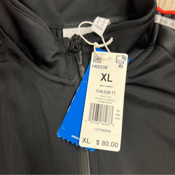 Adidas Originals Chile 20 Full Zip Track Jacket Black Men's H65538 NWT - Picture 5 of 7